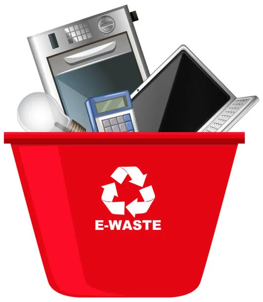 Sorted electronics prepared for ewaste recycling in San Diego